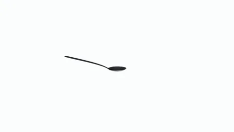 Black spoon sits alone on a white background in 3d rendering Stock Footage 294476278