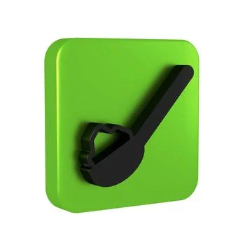 Black Spoon with sugar icon isolated on transparent background. Teaspoon fo.. Stock Illustration