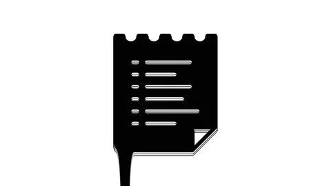 Black Sport training program or fitness plan icon isolated on white background Stock Footage 233974079