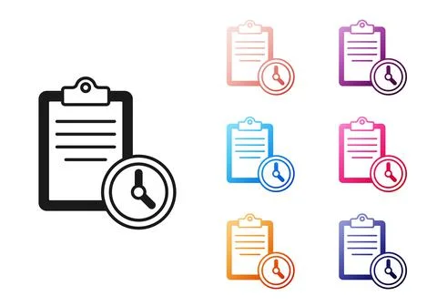 Black Sport training program or fitness plan icon isolated on white background 스톡 일러스트