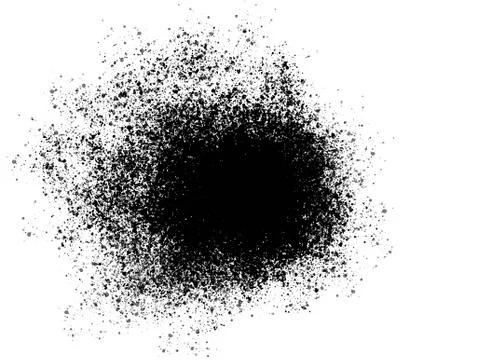 Black spot on a white background with splashes Stock Illustration