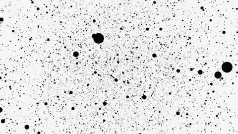 Black spots on white, scattered in different sizes Stock Footage 291186802