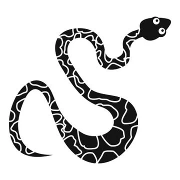 Black spotted snake icon, simple style Illustrazione stock