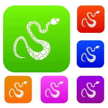 Black spotted snake set color collection 스톡 일러스트