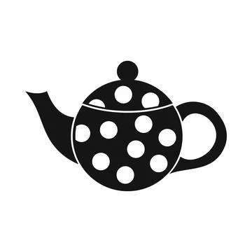 Black spotty teapot icon, simple style Stock Illustration
