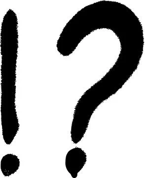 Black spray paint exclamation mark and question mark Stock Illustration