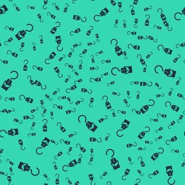 Black Spring scale icon isolated seamless pattern on green background. Balanc Stock Illustration