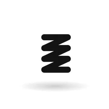Black spring vector line icon Stock Illustration