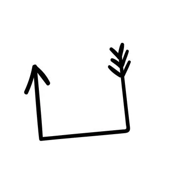 Black square arrow.. doodle vector element. hand drawn Stockillustratie