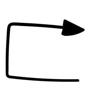 Black square arrow.. doodle vector element. hand drawn Illustrazione stock