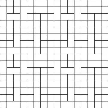 Black Square Block Seamless on White Background Stock Illustration