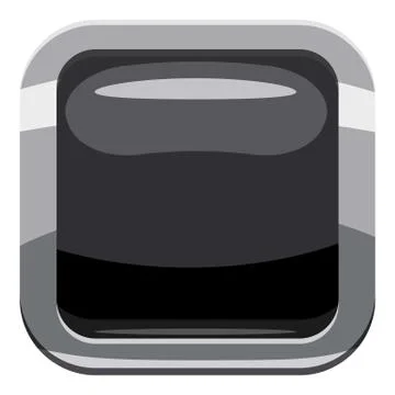 Black square button icon, cartoon style Stockillustratie