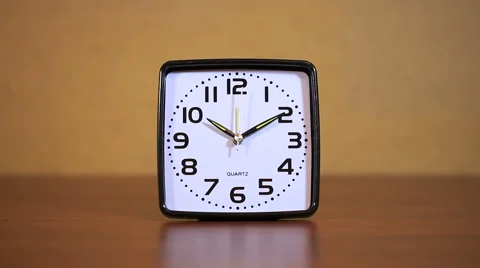 Black square clock alarm Stock Footage 58266171