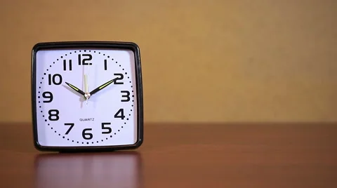 Black square clock alarm 스톡 동영상 58269592