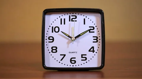 Black square clock alarm Stock Footage 58270858