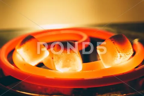 Black square coconut charcoal Stock Photos