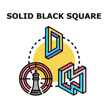 Black square concept problem solving strategy illustration Stockillustratie