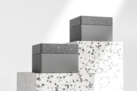 Black square cream jar mockup, rectangular shape skincare packaging Stock Illustration