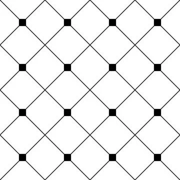Black Square Diamond Grid White Background. Classic Minimal Pattern Texture B Stock Illustration