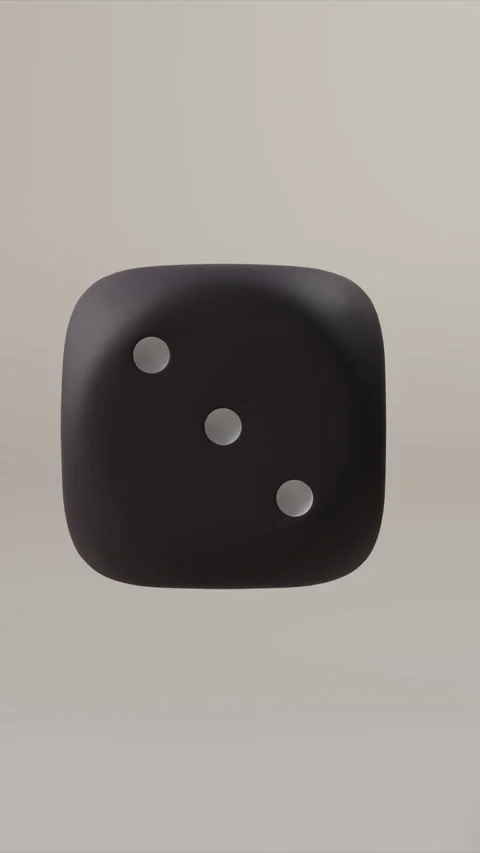 Black Square Die With Rounded Corners Showing Four White Dots, Tabletop Games Stock Footage 315392864