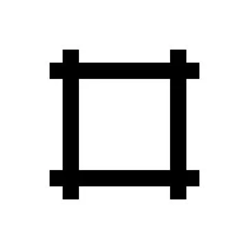 Black square frame border isolated on transparent background Stock Illustration