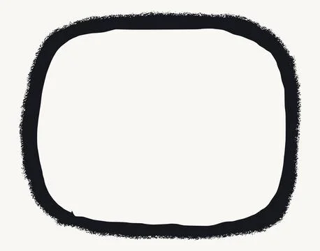 Black square frame with grunge torn edges and soft rounded corners. Vector Stock Illustration