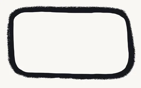Black square frame with grunge torn edges and soft rounded corners. Vector Stock Illustration