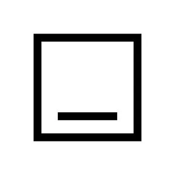 Black square frame with horizontal line isolated on transparent background Stock Illustration