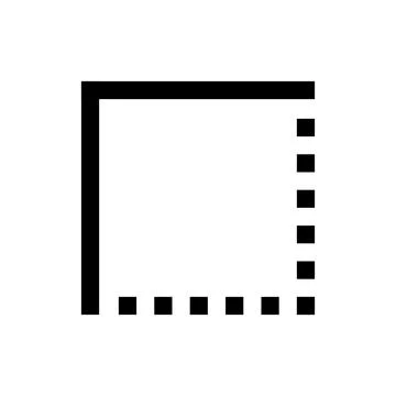 Black Square Frame Icon with Dashed Border Isolated on White Stock-Illustration