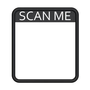 Black square frame Scan Me. Isolated on a white background. 3D rendering Stock Illustration