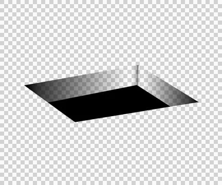 Black square hole mockup. Isolated realistic transparent template. Png Stock Illustration