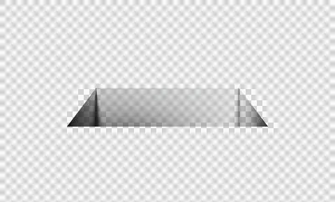 Black square hole mockup. Isolated realistic transparent template Stock Illustration