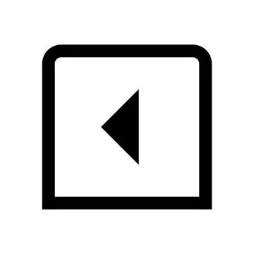 Black square icon with left arrow for user interface navigation Stock Illustration