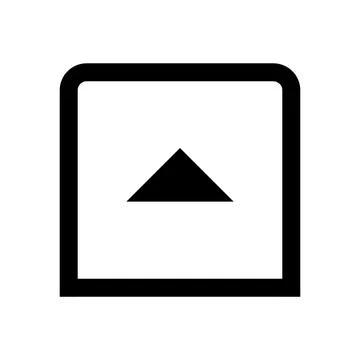 Black square icon with an upward pointing triangle isolated on transparent Stock Illustration