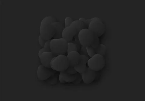 Black square isolated background. Design elements of the liquid rounded plast Stock Illustration