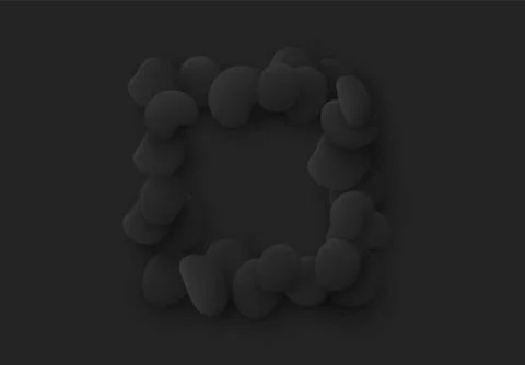 Black square isolated background. Design elements of the liquid rounded plast Stockillustratie