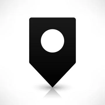 Black square map pins sign flat location icon Stock Illustration