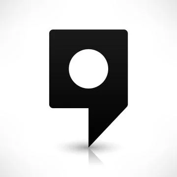 Black square map pins sign flat location icon 스톡 일러스트