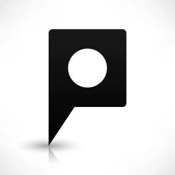 Black square map pins sign flat location icon Stock Illustration