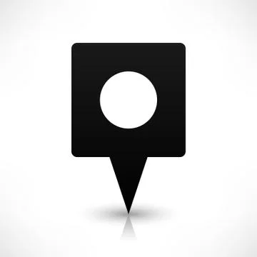 Black square map pins sign flat location icon Stock-Illustration