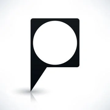 Black square map pins sign flat location icon Stock Illustration