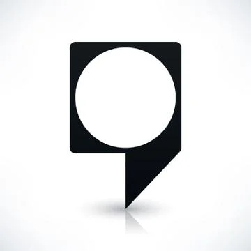 Black square map pins sign flat location icon 스톡 일러스트
