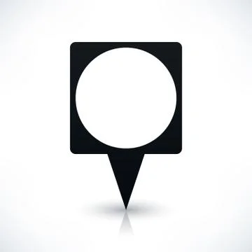 Black square map pins sign flat location icon Illustrazione stock