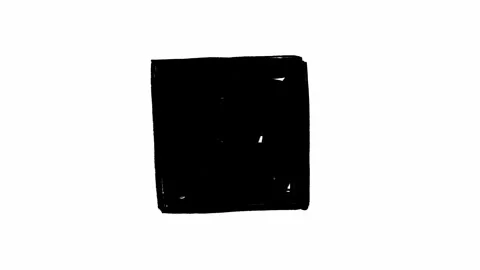 Black square meaning stop button hand drawn in scribbled loop animation against Stock Footage 276391339