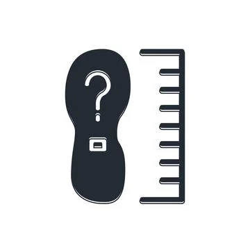 Black Square measure foot size icon isolated on white background. Shoe size.. Stock Illustration