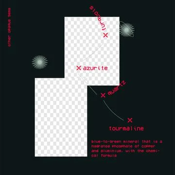 Black Square Poster Template for Social Media with Red Quotes. Put Your Content Stock Illustration