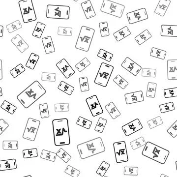 Black Square root of x glyph icon isolated seamless pattern on white background Stock Illustration