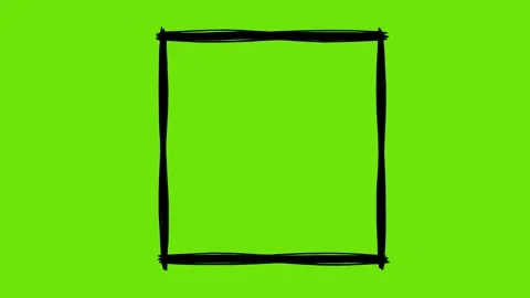 Black square shape line boil effect animation Stock Footage 341878129