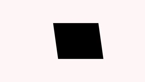 Black square shape transforms into parallelogram then back to square. Stock-Footage 337444070