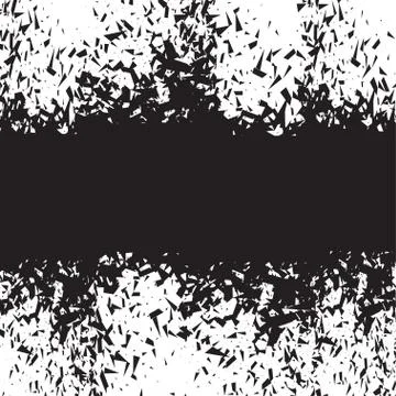 Black square stone with debris isolated. Abstract black explosion. Geometric Stock Illustration